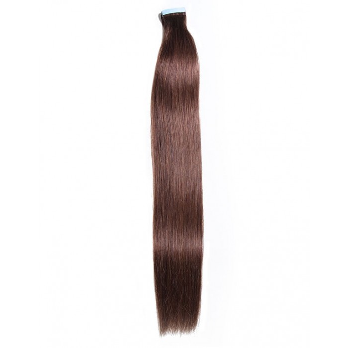 Kriyya Invisi Tape Hair Extensions Chocolate Brown Remy Hair 18-24 Inch Tape Ins