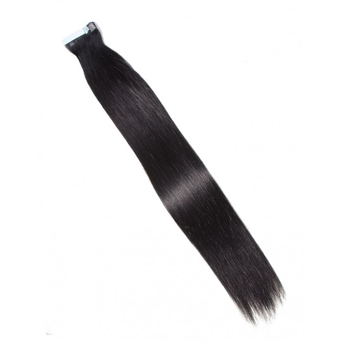 Kriyya Tape In Extensions Jet Black Human Hair Extensions 18-24 Inch
