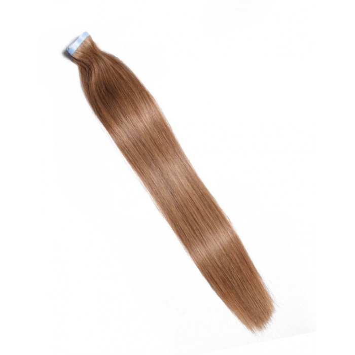 Kriyya Real Hair Tape In Extensions Light Golden Brown Remy Human Hair