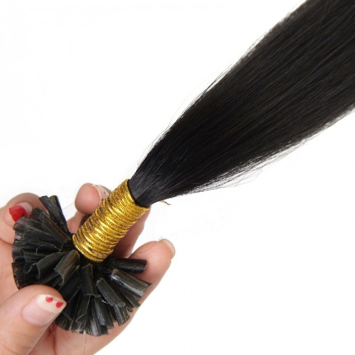 Kriyya U-Tip Hair Extensions Micro Nail Tip Hair Extensions Jet Black