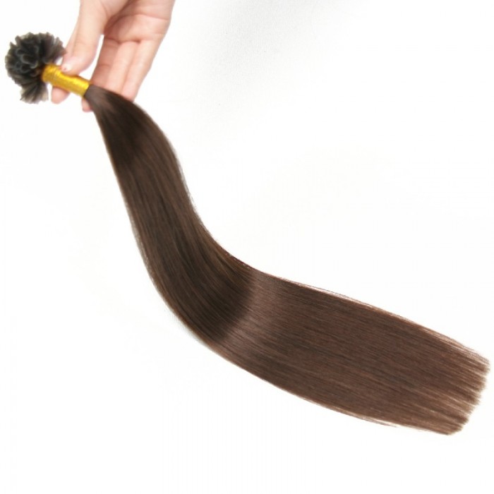 Kriyya U-Tip Hair Extensions Micro Nail Tip Hair Extensions Dark Brown