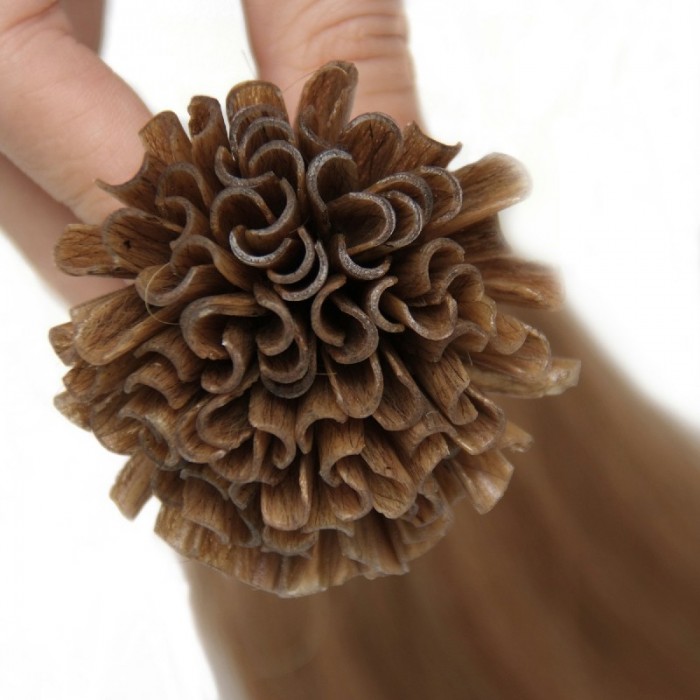 Kriyya Professional U-Tip Hair Extensions Nail Tip Hair- Light Golden Brown