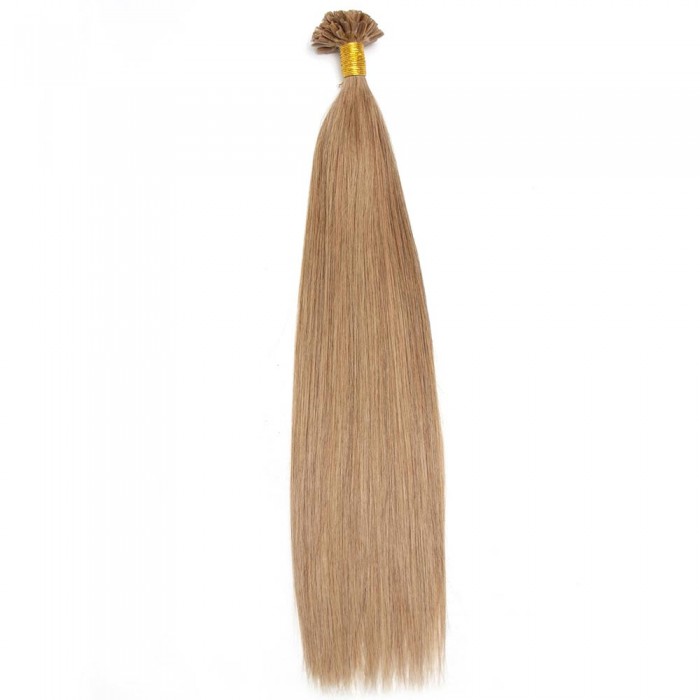 Kriyya Professional U-Tip Hair Extensions Nail Tip Hair- Light Golden Brown
