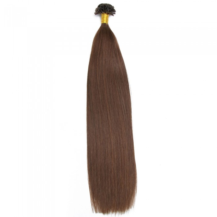 Kriyya Professional U-Tip Hair Extensions Nail Tip Hair-Chocolate Brown