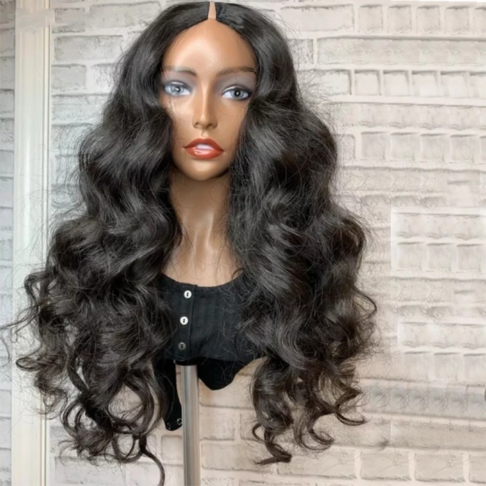 Kriyya V Part Body Wave Wig No Leave Out Human Hair Wig Upgrade U Part Wig 150% Density