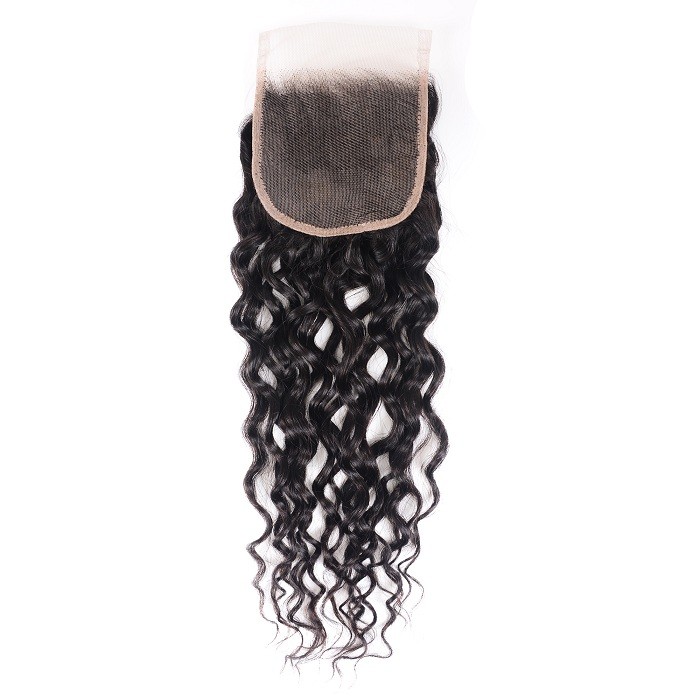 Kriyya Hot Sell Water Wave Human Hair 4x4 Lace Closure Sew In