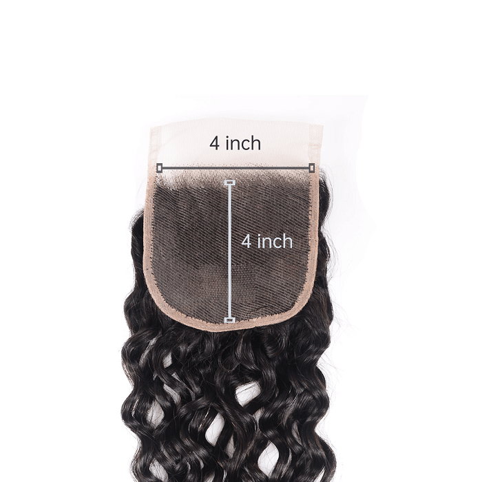 Kriyya Hot Sell Water Wave Human Hair 4x4 Lace Closure Sew In