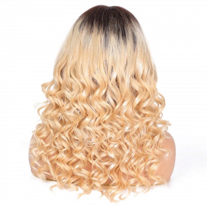 Cathy | Dark Rooted Curly 13*4 Lace Front Remy Human Hair Wig