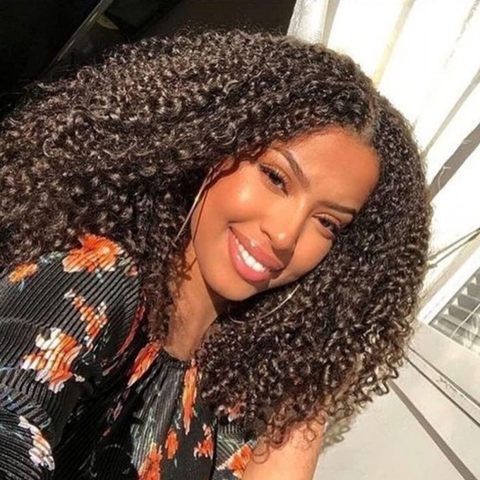 Flash Sale 18 Inch 13x4 Jerry Curly Lace Front Human Hair Wigs 