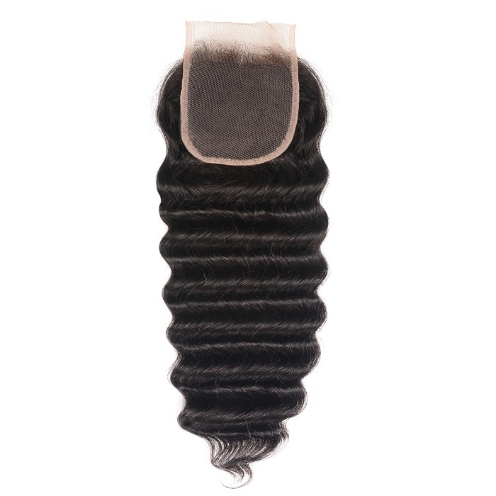 Kriyya Virgin Hair Loose Deep Wave 4x4 Closure Free Part Closure