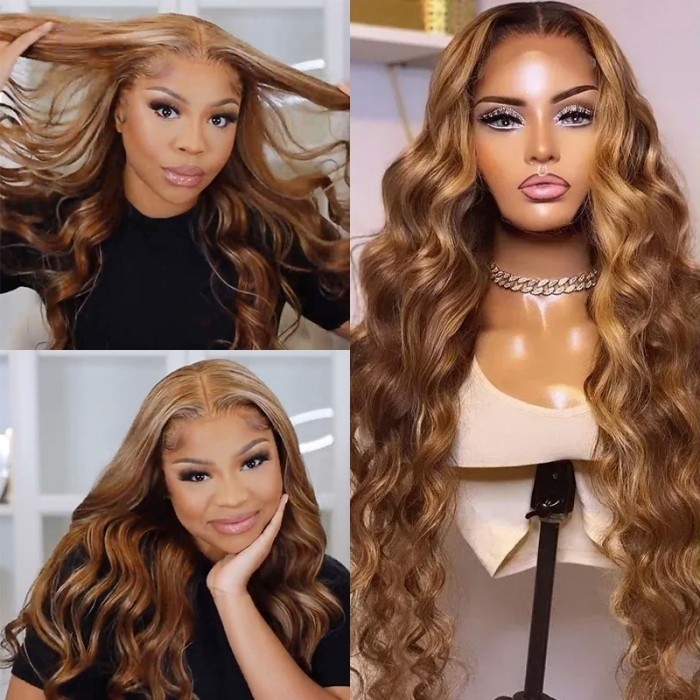 Flash Sale Highlight Body Wave T Part Lace Wig