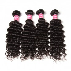 Kriyya 4 Pcs Brazilian Deep Wave Human Hair Weave 9A Virgin Hair