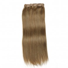 Kriyya 100g Clip In Real Hair Extensions Light Golden Brown Virgin Remy Hair