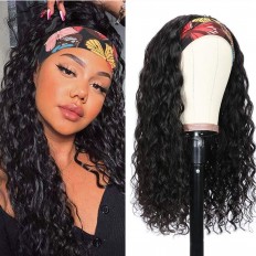 Kriyya Water Wave Headband Wigs 150% Density Glueless Wigs Natural Color 14-26 Inch