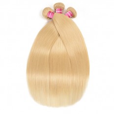 Kriyya Malaysian Straight 3 Pcs Human Hair 613 Blonde Hair Weave