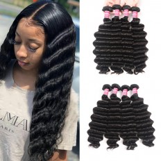 Kriyya Unprocessed Brazilian Virgin Hair 3 Pcs Loose Deep Wave Weave