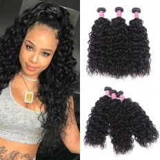 Kriyya Water Wave 100 Human Hair Bundles 3 Pcs Peruvian Virgin Hair