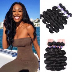 Kriyya Body Wave Bundles 4 Pcs Brazilian 100% 7A Virgin Hair