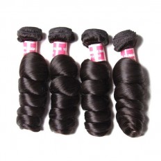 Kriyya Loose Wave Malaysian Human Hair 4 Bundles With Closure