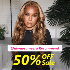 50% OFF Sale- Honey Blonde Highlight Ombre Body Wave Human Hair Wig