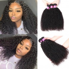 Kriyya Kinky Curly 3 Bundles Brazilian Human Hair Weave
