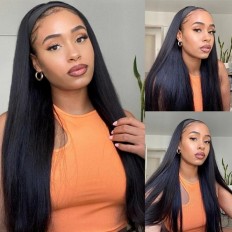 Kriyya Human Hair Headband Wigs Straight Glueless Wigs 150% Density