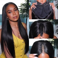 Kriyya Silky Straight V-Part Capless Wig Easy For Beginners No Cut Needed No Gluing Required