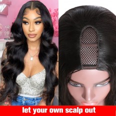 Kriyya U Part Body Wave Wigs U Shape Glueless Virgin Human Hair Wigs 150 Density