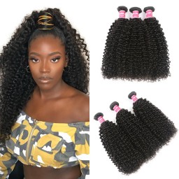 Kriyya Kinky Curly Hair 3 Bundles Indian 100 Human Hair Weave 8-26 Inch