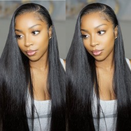 Kriyya HD Transparent Lace Wigs Straight Wigs 5X5 Lace Closure Wig with Baby Hair 180 Density Trendy Kay's Choice