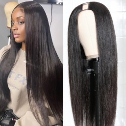 Kriyya Straight U Part Wig Glueless Virgin Human Hair Wigs U Shape Wigs 150 Density Natural Color