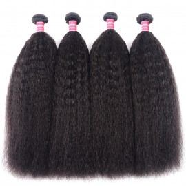 Kriyya Kinky Straight Bundles 4 Bundles Indian Human Hair