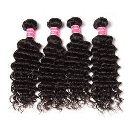 Kriyya Indian Hair Deep Wave Weave Human Hair 4 Bundles 9A Virgin Hair