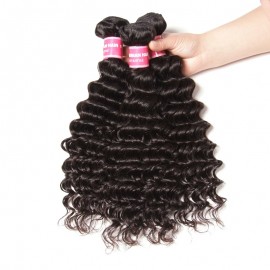 Kriyya Indian Deep Wave 3 Pcs Human Hair Bundles 9A Virgin Hair