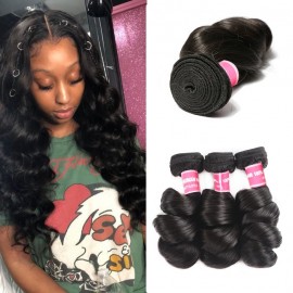 Kriyya Best Indian Human Hair Weave 3 Bundles Loose Wave Hair 100% Human Hair