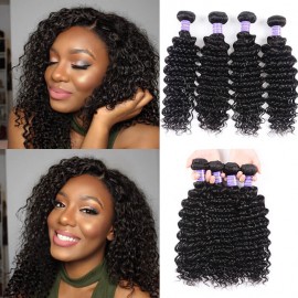 Kriyya Deep Wave Bundles Indian 100% Virgin Human Hair 4 Pcs 7A Human Hair