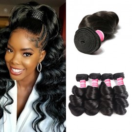 Kriyya Malaysian Loose Wave Unprocessed Virgin Hair 4 Bundles Natural Hair Weave