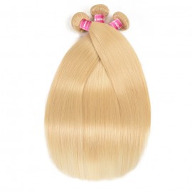 Kriyya Malaysian Straight 3 Pcs Human Hair 613 Blonde Hair Weave