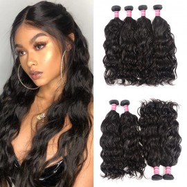 Kriyya Natural Wave Human Hair 4 Bundles  Malaysian Virgin Human Hair