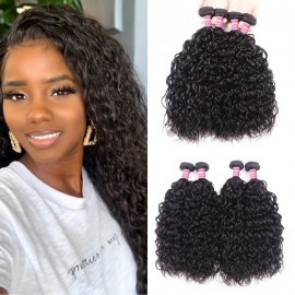 Kriyya Water Wave Unprocessed Virgin Hair 4 Bundles Human Hair Weave
