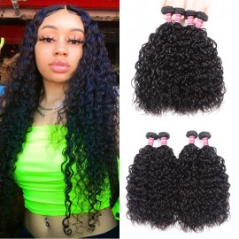 Kriyya Water Wave Virgin Hair 4 Bundles 100 Human Hair Weave 8-26 Inches