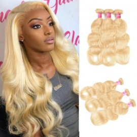 Kriyya 3 Pcs Virgin Hair Bundle Deals Indian Body Wave Hair 613 Color