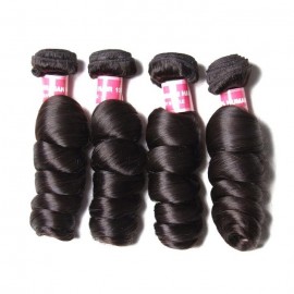 Kriyya Indian Loose Wave Hair Weave 4 Bundles With Closure Sew In
