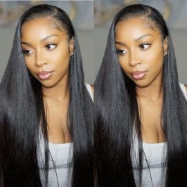 Kriyya HD Transparent Lace Wigs Straight Wigs 5X5 Lace Closure Wig with Baby Hair 180 Density Trendy Kay's Choice