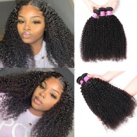Kriyya Kinky Curly 3 Bundles Brazilian Human Hair Weave