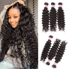 Kriyya Natural Wave Bundles 4 Pcs Indian Unprocessed Virgin Hair