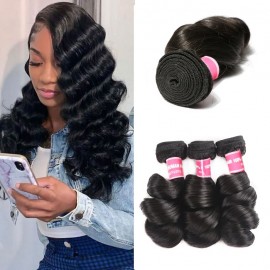 Kriyya Brazilian Hair Loose Wave Hair Human Hair 3 Bundles Deals100 Real Human Hair