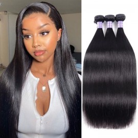 Kriyya Straight Hair Weave 3 Bundles Hair Bundle Deals Indian 100% 7A Human Hair