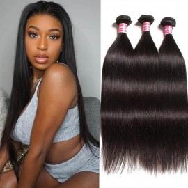 Kriyya 3 Pcs Straight Hair Weave Unprocessed Indian Human Hair 9A Virgin Hair