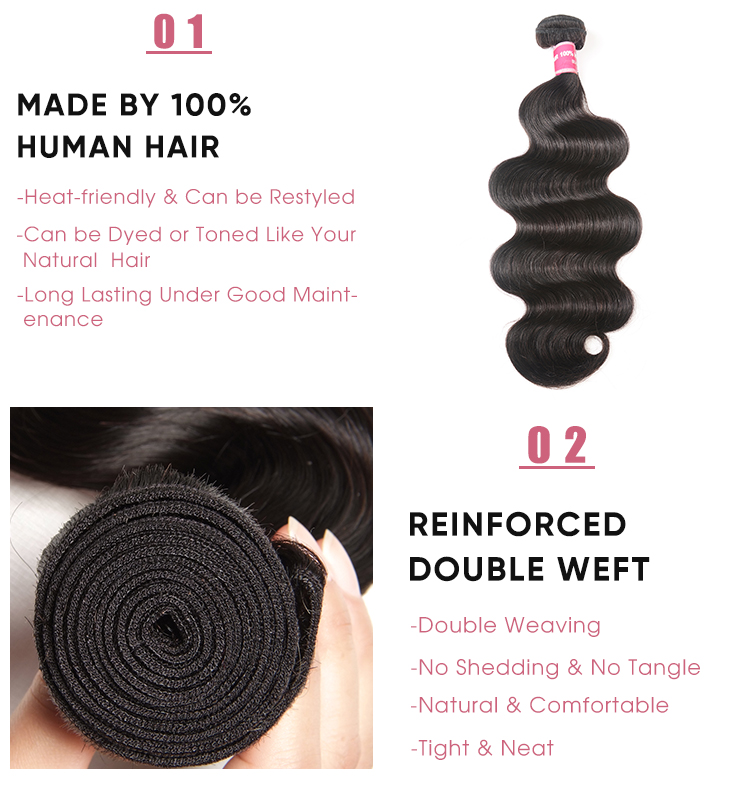 3 Bundles Human Hair Body Wave Weave Body Wave 3 Pcs Brazilian Hair Bundles